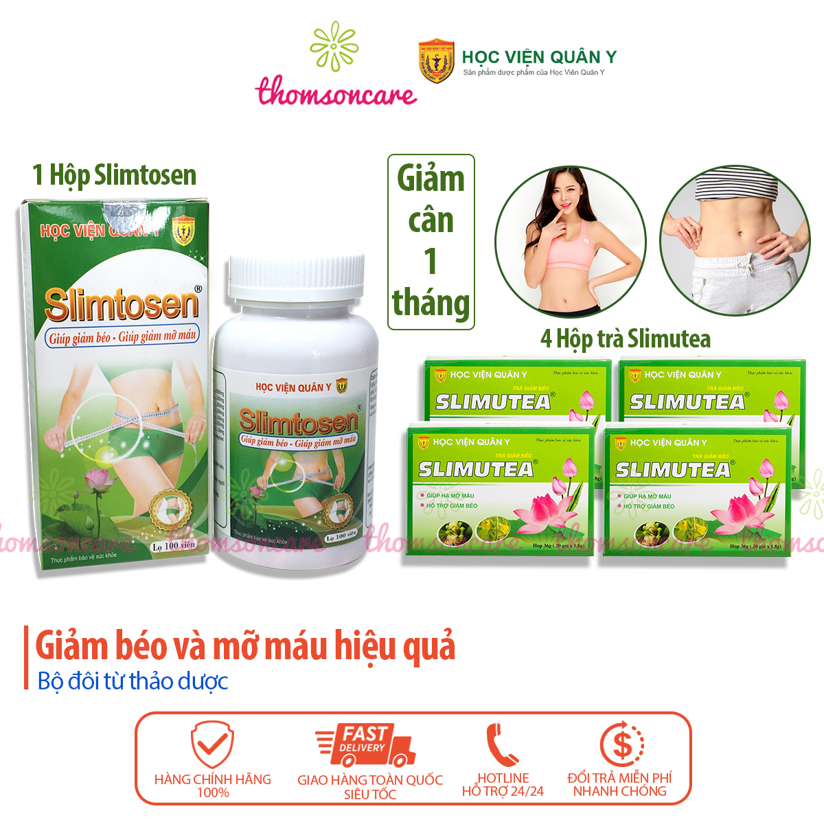 Slimtosen + 4h slimutea Combo Giảm cân 1 tháng giảm mỡ béo cân nặng mỡ máu an toàn nhất cho bà bầu sau sinh người thừa cân đẹp da đông y giảm cân giảm béo hạ mỡ máu gan nhiễm mỡ và giảm cholesterol từ lá sen tim mạch huyết áp