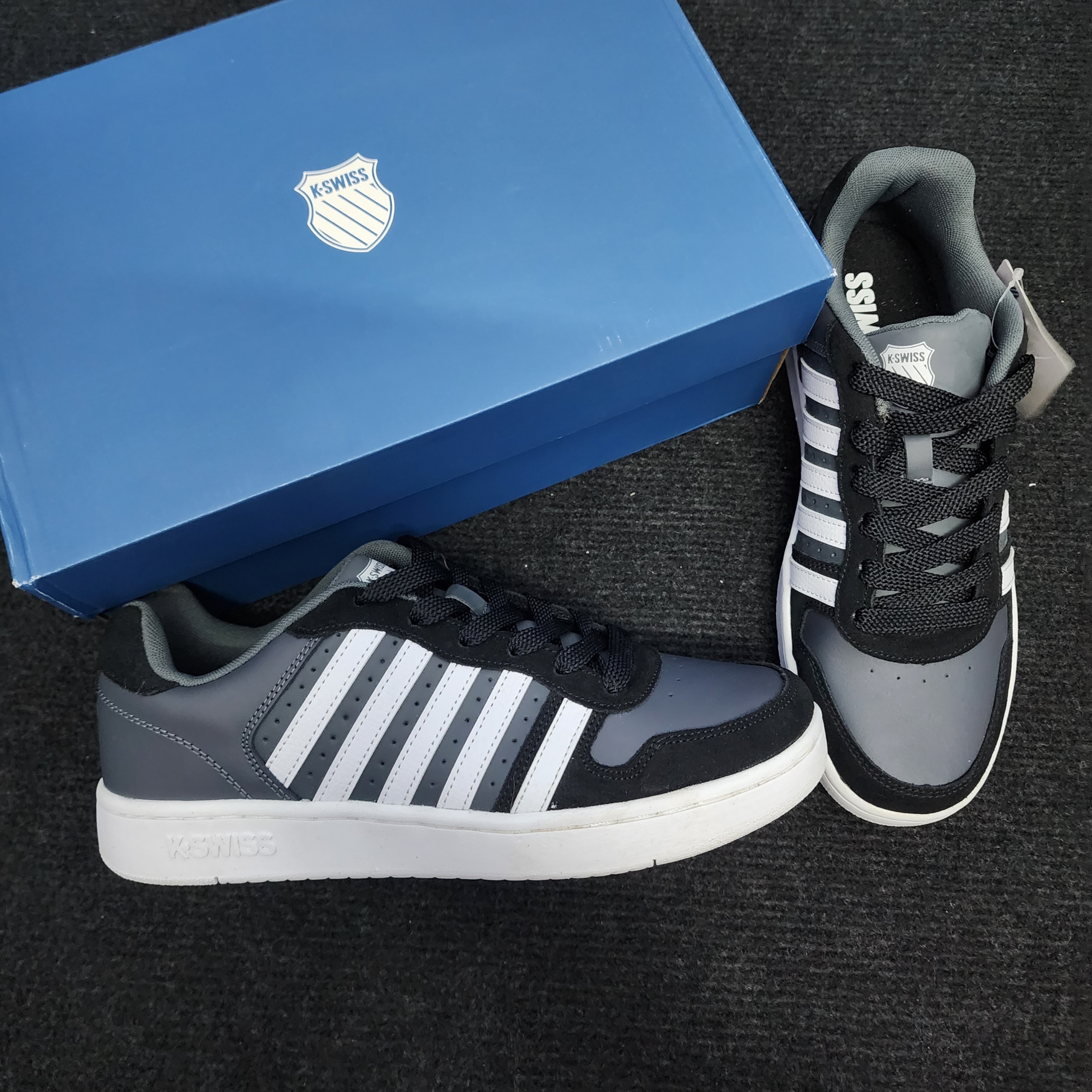 Giày Kswiss nam da đen mẫu mới cổ thấp