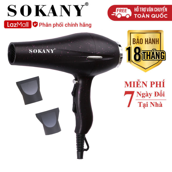 Máy sấy tóc cầm tay sokany công suất cực lớn 2600w, có nhiều chiều sấy linh hoạt, dễ dàng tạo kiểu tóc - sk 2218