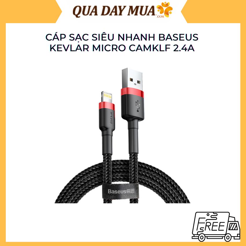 Cáp sạc siêu nhanh baseus kevlar micro camklf 2.4a