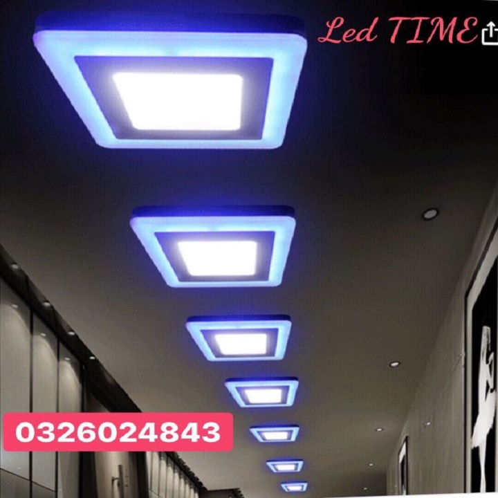 DÈN LED ỐP TRẦN ĐỔI MÀU XANH DƯƠNG 24 VUÔNG