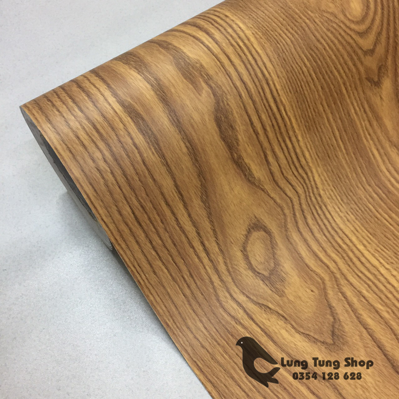 [HCM]giấy dán tường có keo - decal gỗ nâu vân to ( khổ 1,2m )