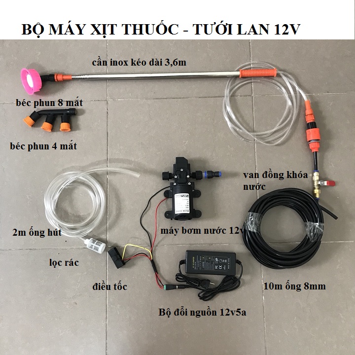 1 bộ máy bơm mini phun tưới nước cho hoa lan và cây cảnh | 1 bộ máy bơm mini phun tưới lan | bộ máy bơm mini dùng để tưới lan phun tưới cây | bộ máy phun tưới lan | bộ máy bơm mini 12v phun tưới lan,cây cảnh
