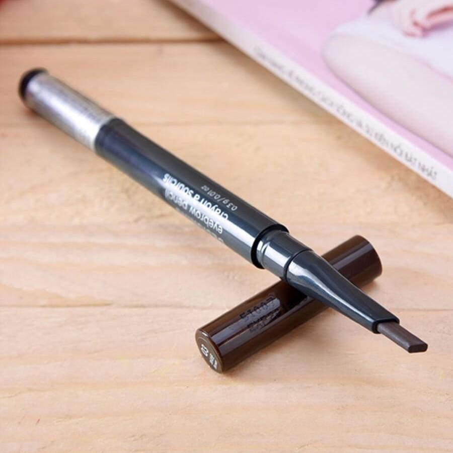 Chì kẻ mày 2 đầu không vón cục designing eye-brow pencil 3g - no.2