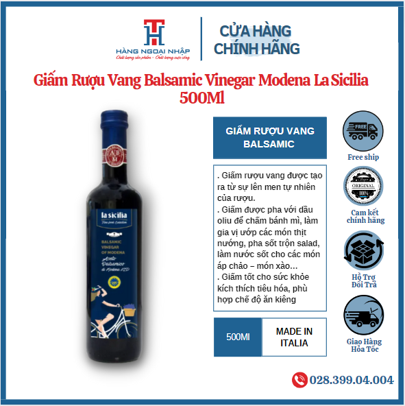 Vinegar wine balsamic vinegar Modena - La Sicilian 500ml imported Italian