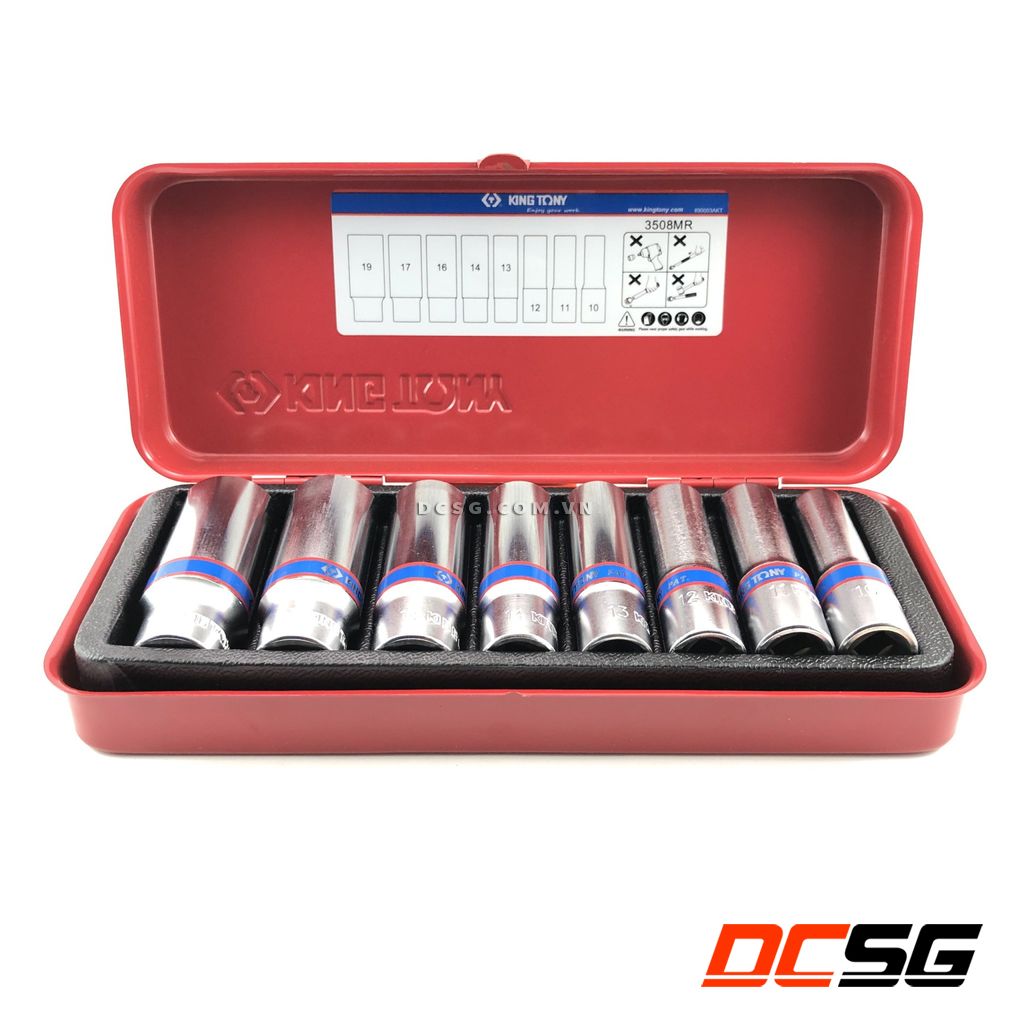 Bộ tuýp 8 chi tiết kingtony 3/8" 3508mr | dcsg