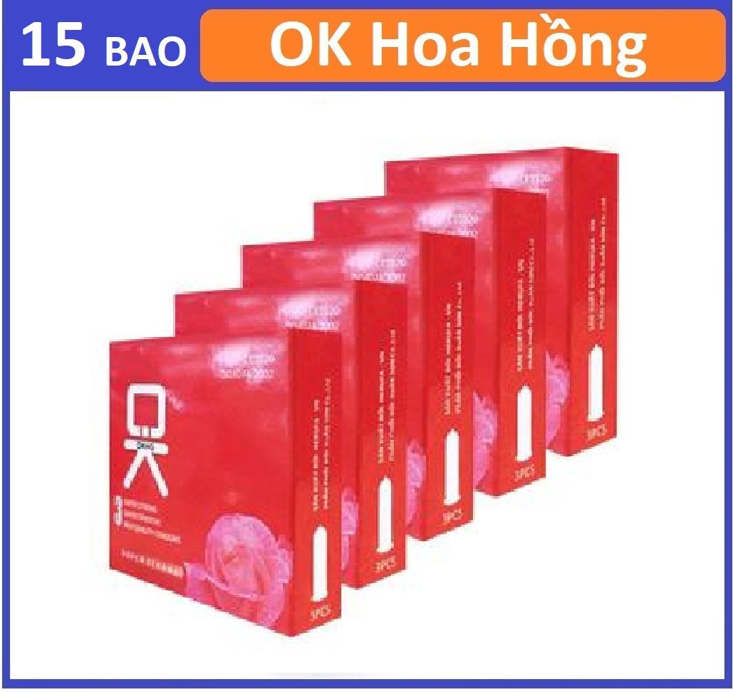 Combo 5 hộp bao cao su okhq hoa hồng 3c
