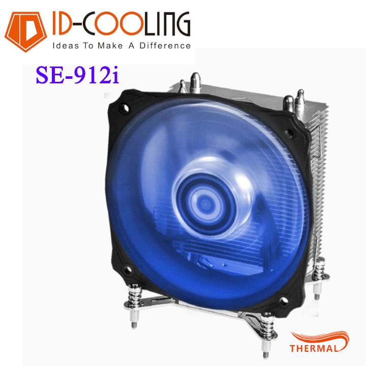Quạt tản nhiệt ID-Cooling SE-912i-B [ThermalVN] - 2 ống đồng, Led xanh, Hỗ trợ socket 115x / 1366