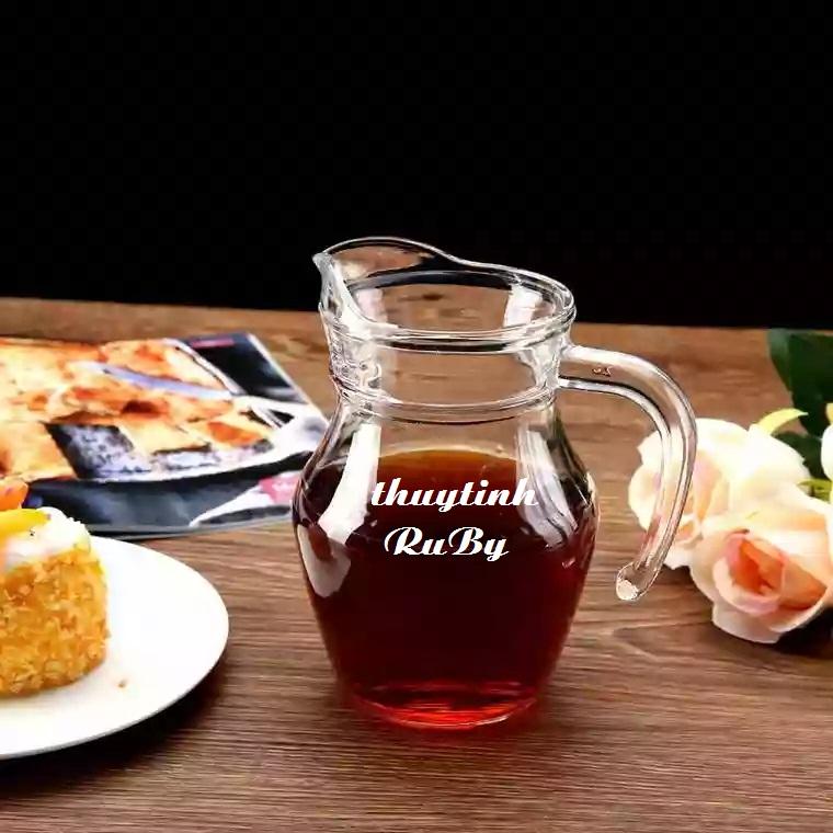Bộ 6 ly uống trà sữa thủy tinh cao cấp 500ml - ly sinh tố có quai cầm, ly uống nước ép