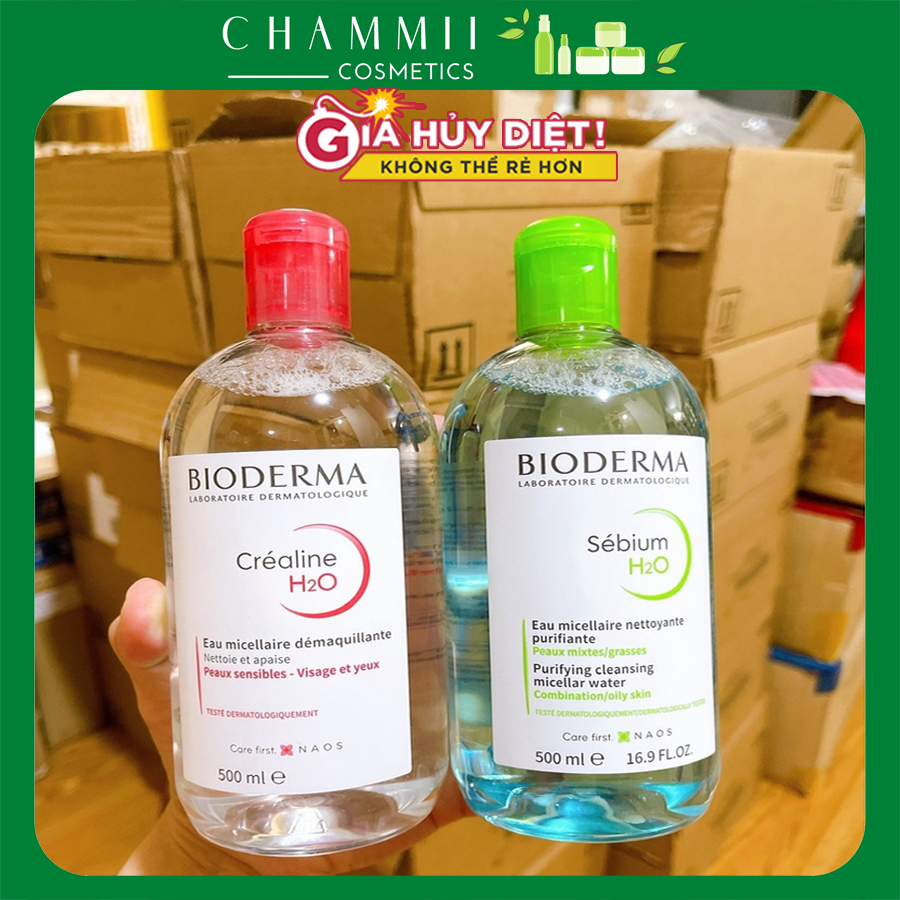 Nước Tẩy Trang Bioderma Pháp Sébium H2O/Sensibio H2O chai 500ml sạch sâu mềm mịn da