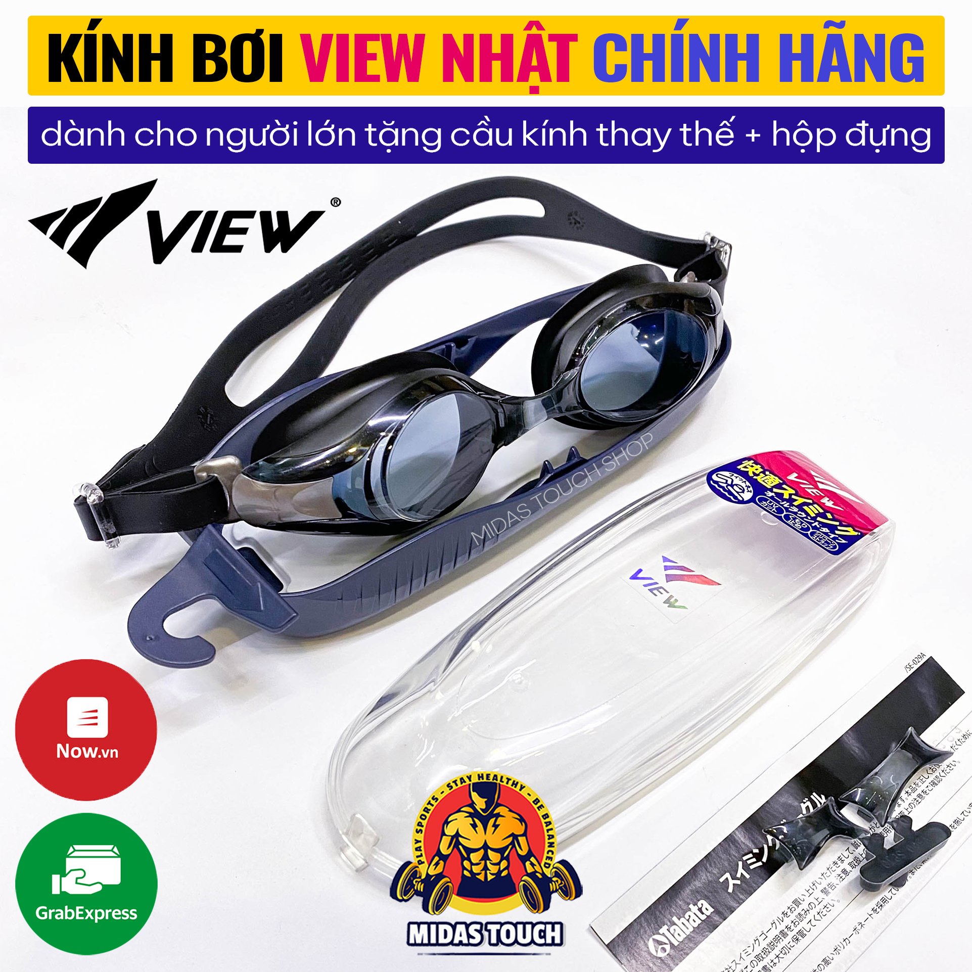 Kính Bơi View Nhật V500S Cao Cấp Chính Hãng Dành Cho Người Lớn Trẻ Em Trên 12 Tuổi Tặng Kèm 2 Cầu Kính và Hộp Đựng Cao Cấp - Cam Kết Sản Phẩm Như Hình Chát Lượng Tốt Bền Đẹp