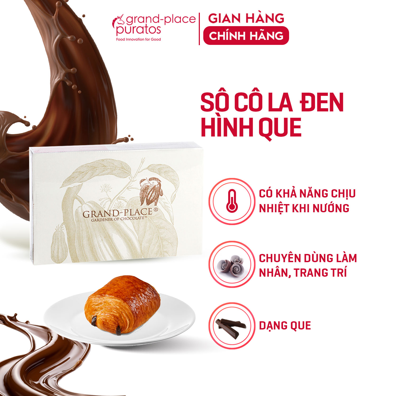 Socola compound đen hình que puratos grand-place vn -1kg-d632-4021783