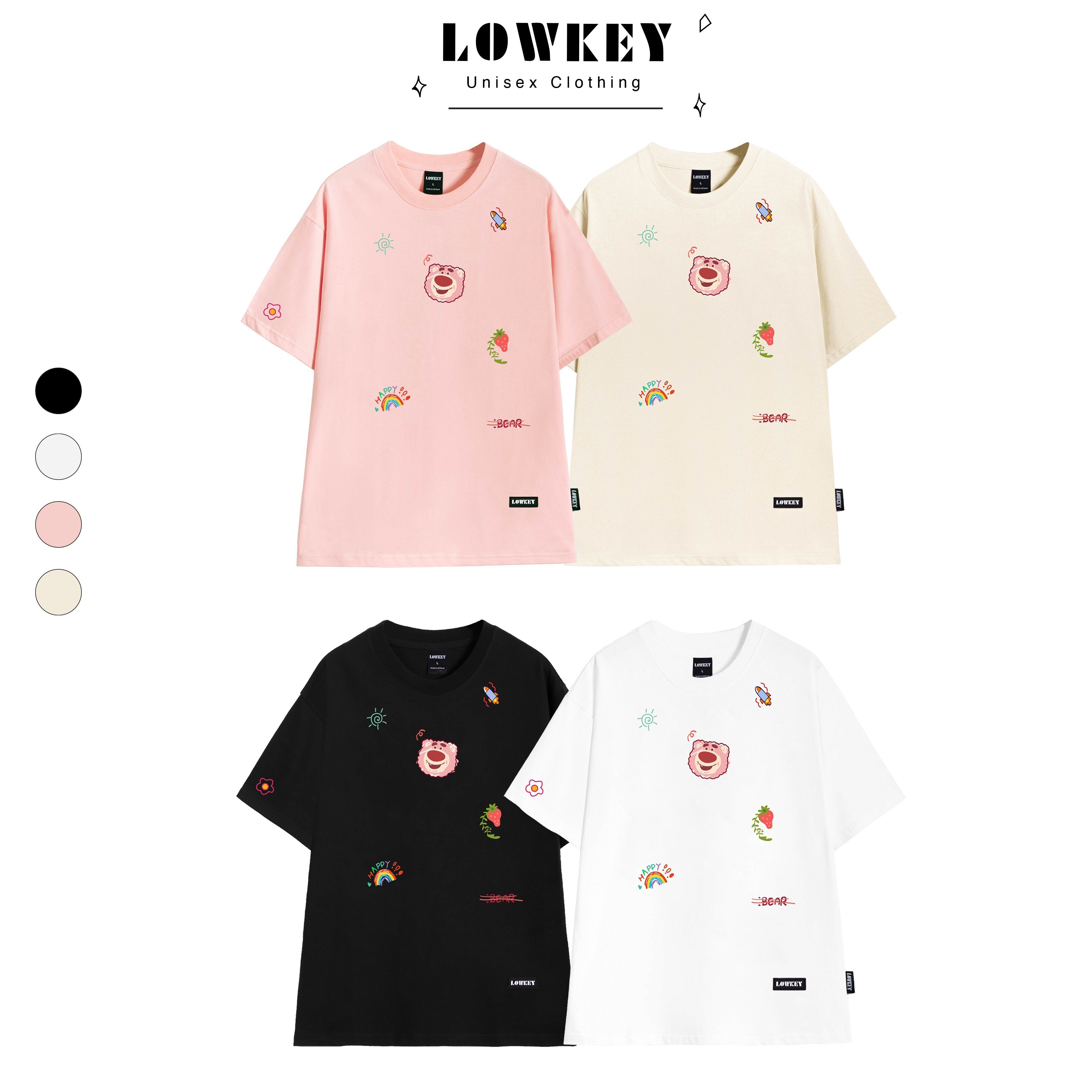 Áo thun unisex nam nữ Mini LOTSO Strawberry LOWKEY đẹp K0092 - Cotton thấm hút mồ hôi
