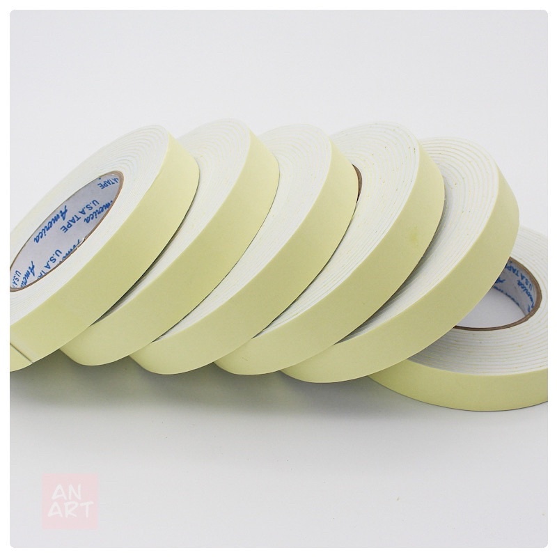 Băng keo giấy xốp 2 mặt loại 2 phân tư