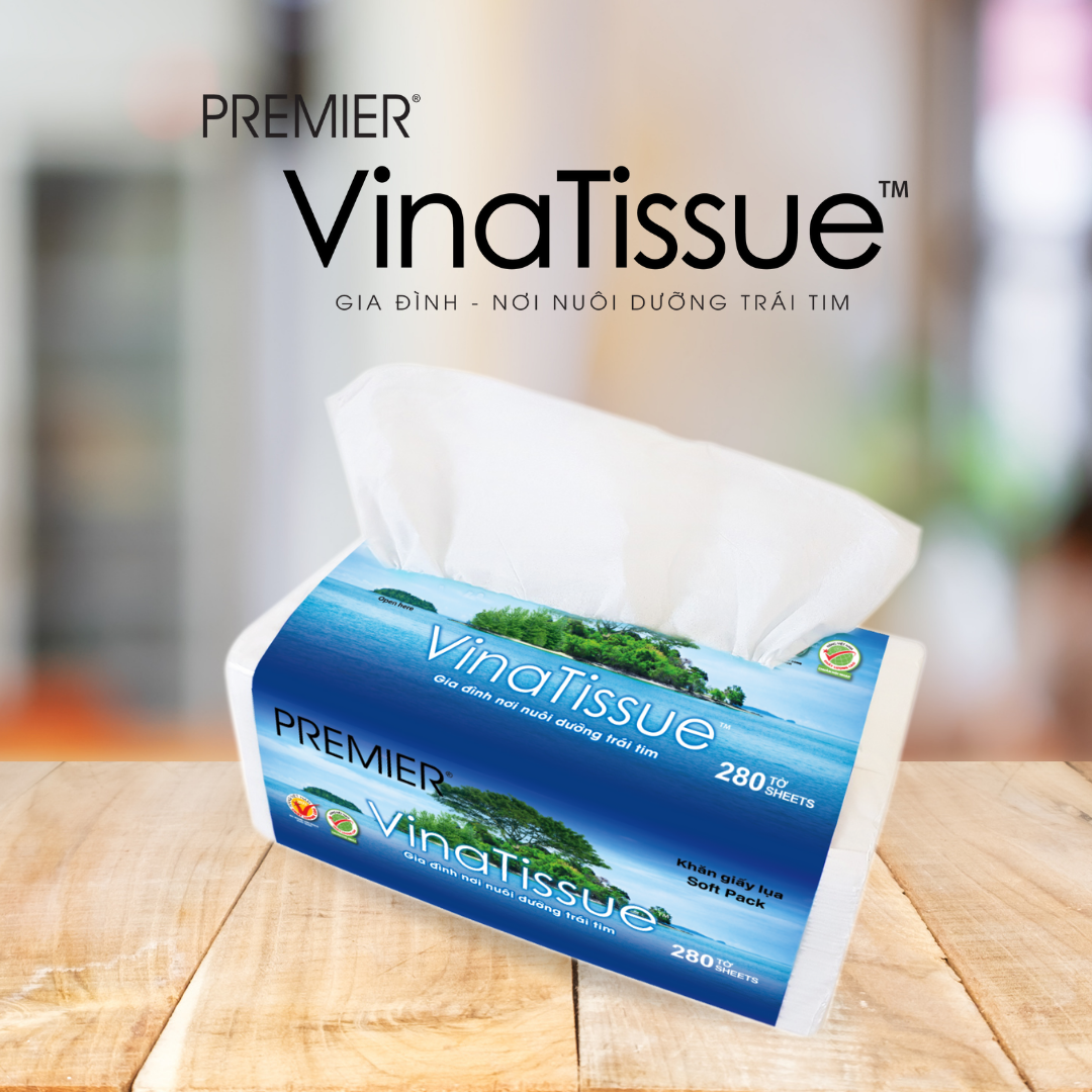 Khăn giấy lụa PREMIER VinaTissue 280 tờ x 2 lớp