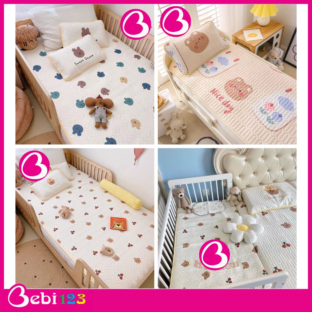 Chiếu Lụa Điều Hoà Kèm Gối Cho Bé 60x120cm