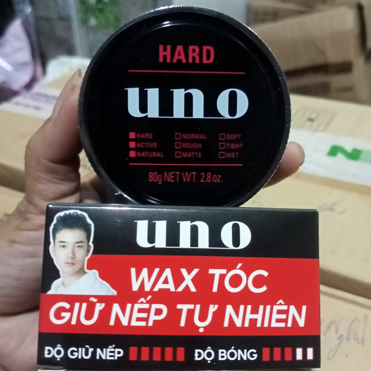 Wax vuốt giữ nếp tạo kiểu tóc nam cứng UNO 85g