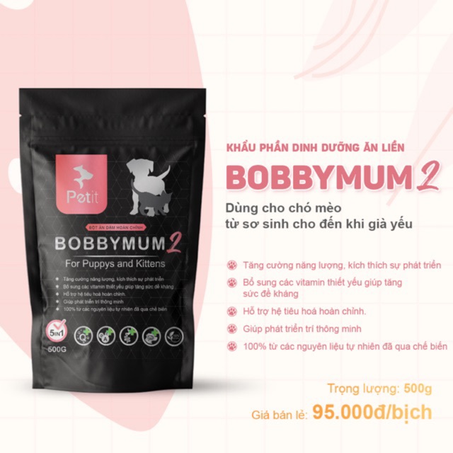 Thức Ăn Cho Mèo Con Bột Ăn Dặm Cho Thú Cưng Giai Đoạn Sau Cai Sữa BOBBYMUM2