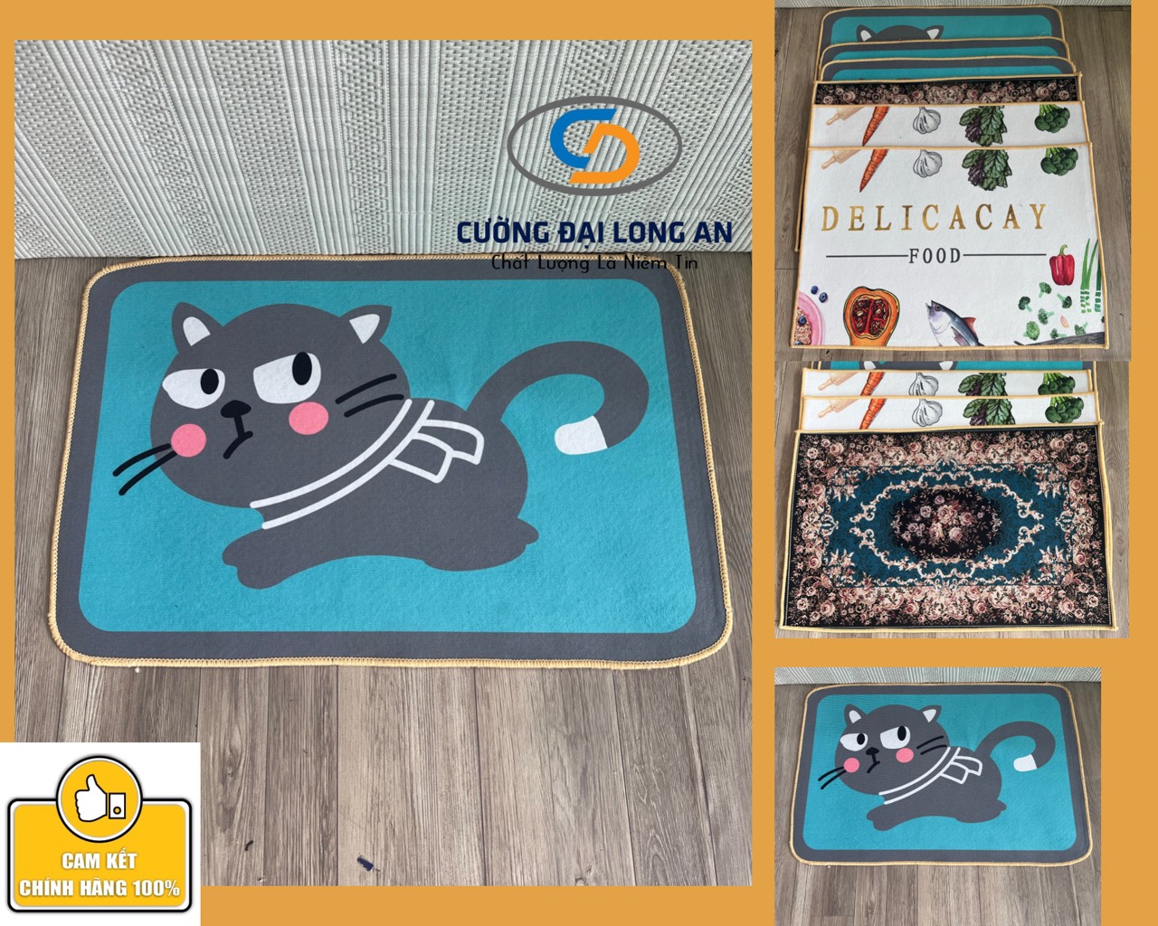 Thảm chùi chân bằng vải lông nhung chống trượt cao cấp mềm mịn kích thước 40cmx60cm (giá rẻ sập sàn)