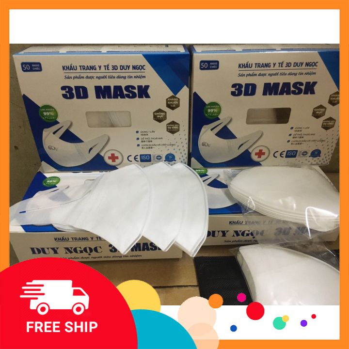 Khẩu trang y tế duy ngọc 3d mask cho người lớn hộp 50 chiếc
