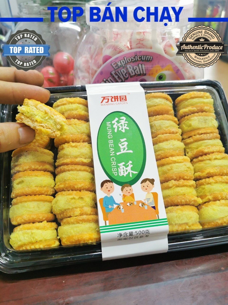 Combo 1000g Bánh nướng hạt dẻ đậu xanh siêu đã nghiền