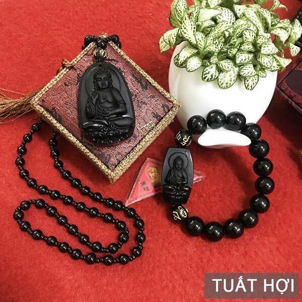 Combo Dây Chuyền Vòng Tay Mặt Phật A Di Đà - Hợp Mệnh Tuổi Tuất, Hợi