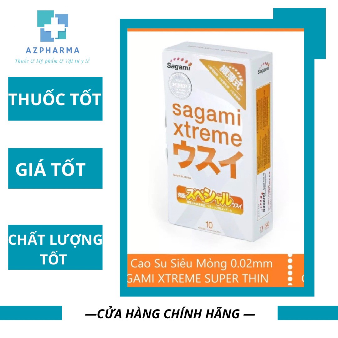 Bao Cao Su Siêu mỏng 10 chiếc Sagami Xtreme Super Thin - Nhật Bản