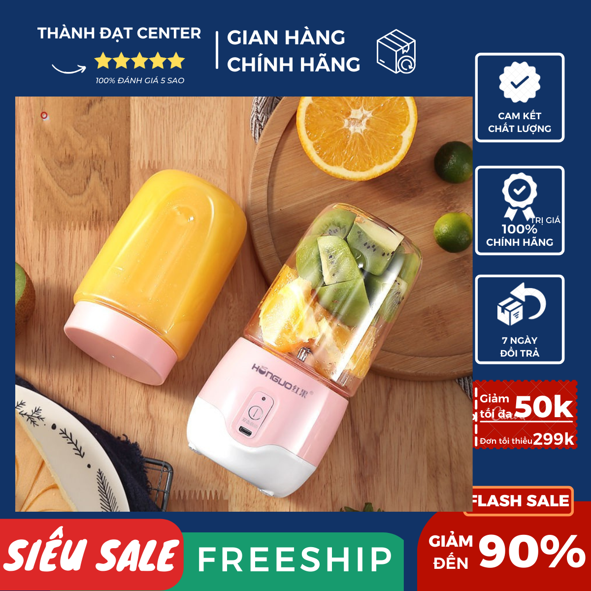 [Nhập ELAPR21 giảm 10% tối đa 200k đơn từ 99k]Máy Xay Sinh Tố Mini 4 Lưỡi Sạc Pin Tiện Dụng Mẫu Mới Nhất 2021