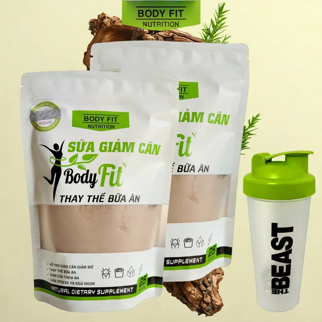 Combo 2 túi sữa ngũ cốc giảm cân bodyfit + tặng bình lắc