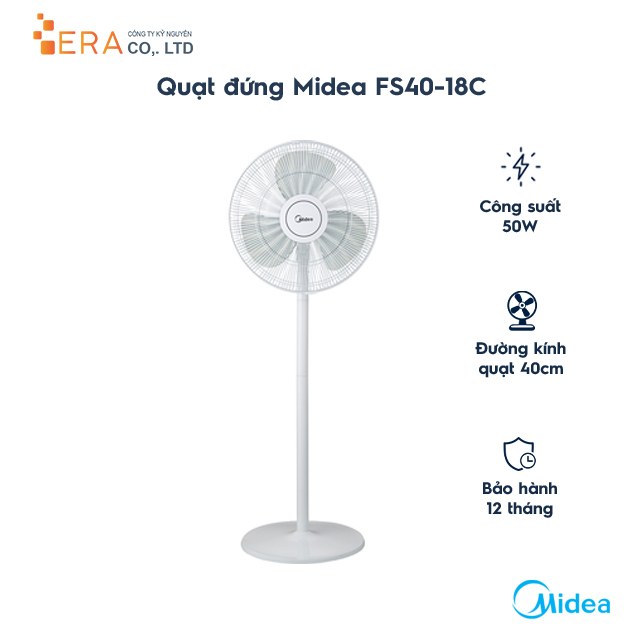 Quạt điện midea fs40-18c / fs40-18cb 50w