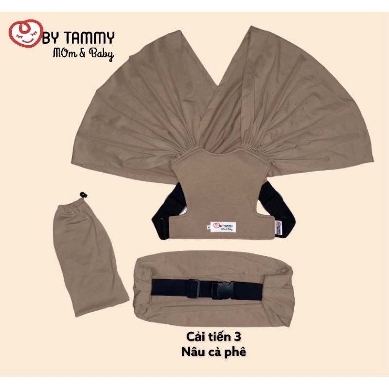 [CẢI TIẾN 3]- Địu vải sling cho bé- Chỉnh size trợ lực bấm