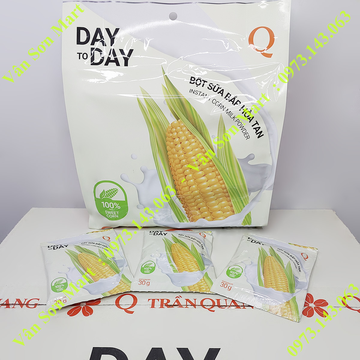 Bột sữa Bắp hòa tan Day to Day Trần Quang bịch 600g (20 gói x 30g) Instant Corn Milk Powder