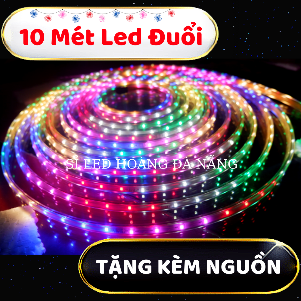 10 mét - tặng nguồn chớp Dây đèn led trang trí 2835 -1 hàng/ 2 hàng bóng- chống nước trang trí ngoài trời