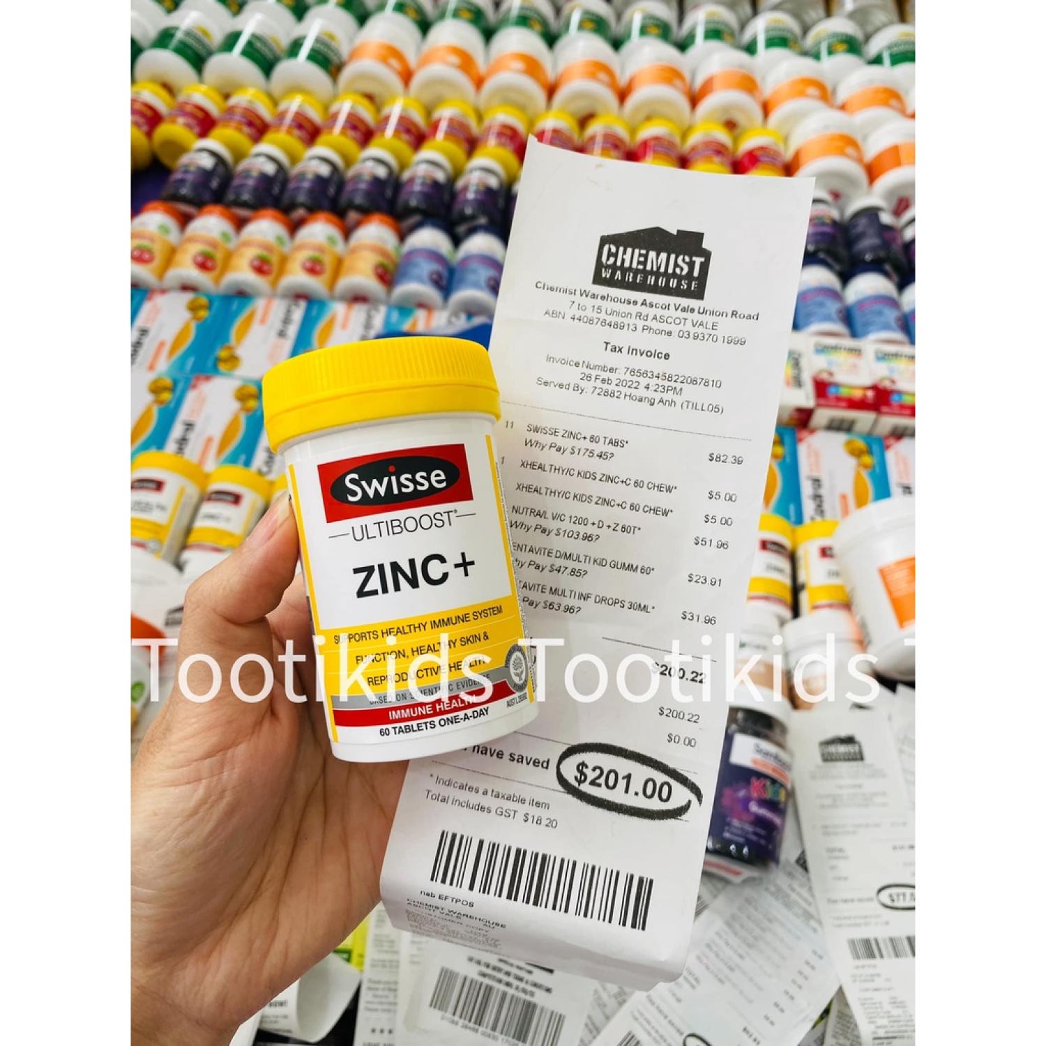Kẽm Swisse Ultiboost Zinc+ hàng Úc đi air
