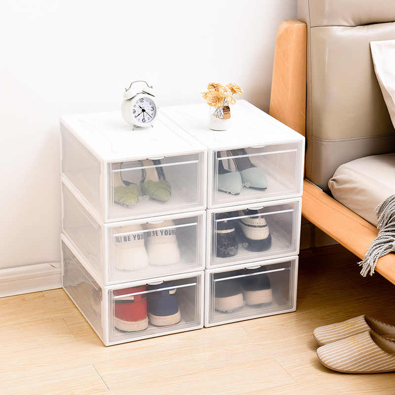 HỘP ĐỰNG GIÀY DÉP CÓ NẮP GÀI KÈM LỖ THOÁNG KHÍ CAO CẤP - HỘP ĐỰNG SẮP XẾP GIÀY DÉP MICA SIÊU TIỆN LỢI