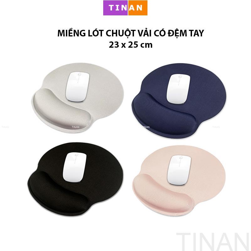 Miếng Lót Chuột VẢI LYCRA CÓ ĐỆM CỔ TAY Đế Chống Trượt Mousepad Mềm Dày 23 x 25 cm