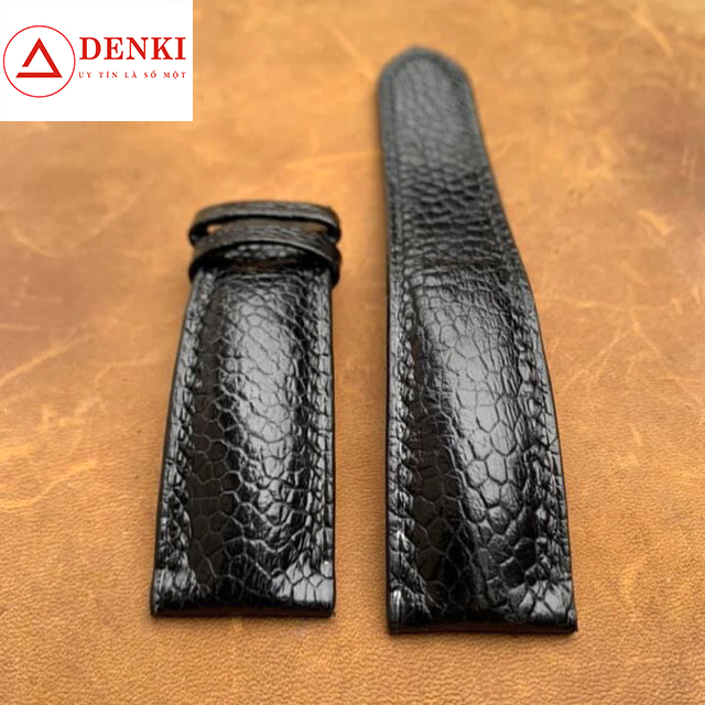 [2 MÀU] Dây Đồng Hồ Da Đà Điểu thật Cao Cấp size 18,20,22mm