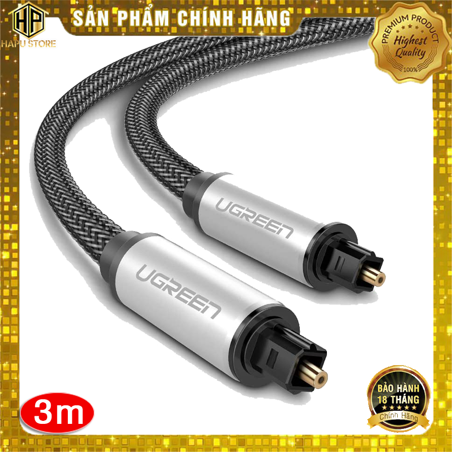 Cáp audio quang Ugreen 10541 dài 3m vỏ nhôm chính hãng - Hapustore