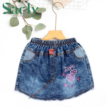 Quần giả váy jeans bé gái từ 25kg đến 38kg (tương ứng cho váy jean cho bé từ 3 tuổi - 9 tuổi)