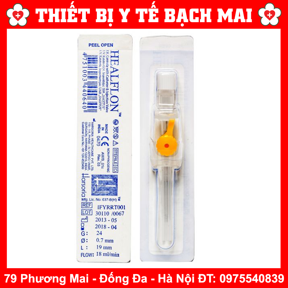 Kim Luồn Tĩnh Mạch HEALFLON Số 18G, 20G, 22G, 24G