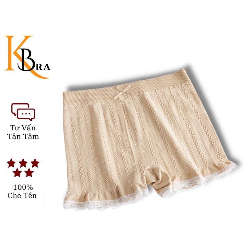 Quần lót nữ,quần lót cotton,quần mặc trong váy ngắn coton dệt gân cao cấp mã 450