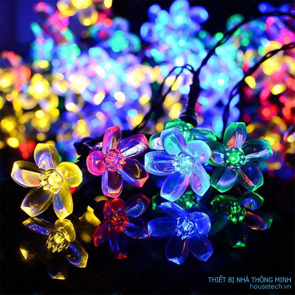 Dây đèn led trang trí nháy năng lượng mặt trời hoa anh đào