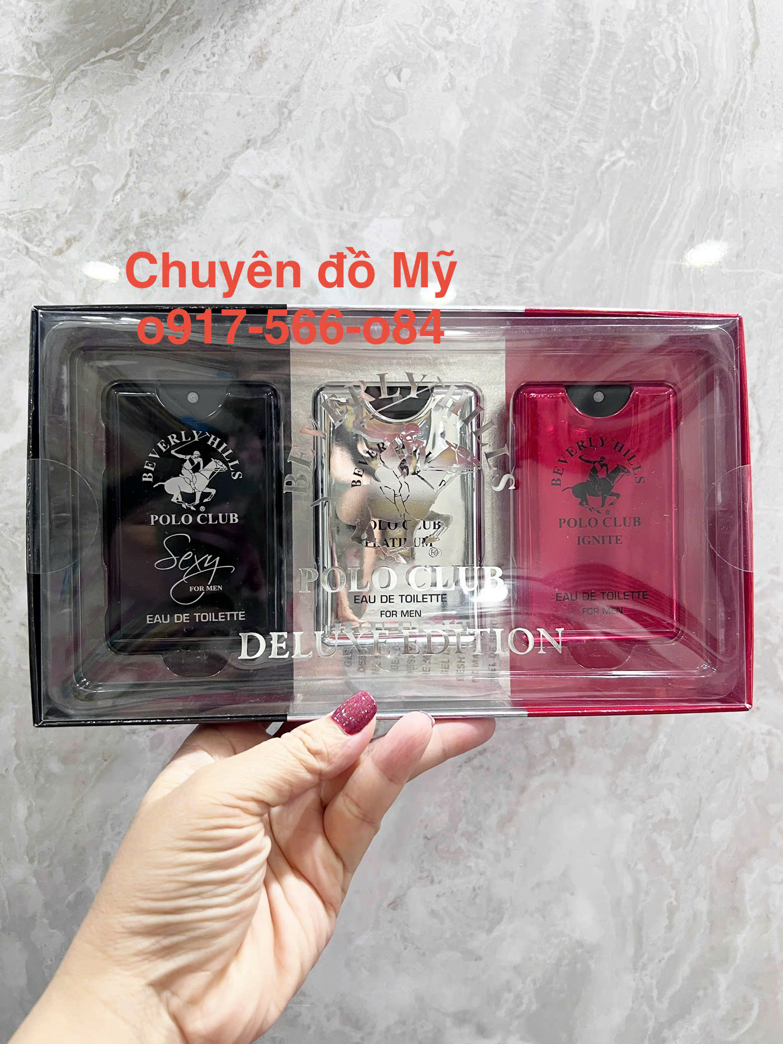 Bộ nước hoa bỏ túi Beverly Hills Polo Club hương Sexy, Ignite, Platinum dành cho nam 3x20ml của Mỹ
