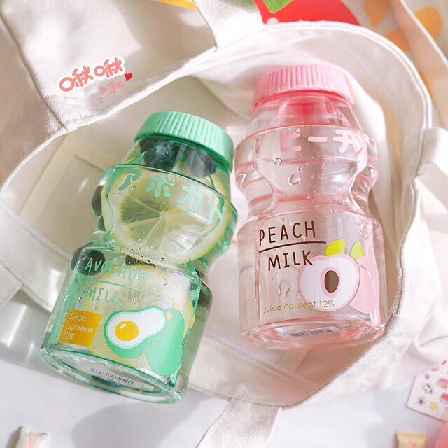 [HCM]Bình Đựng Nước 480ml Thiết Kế Hình Bình Sữa Yakult Dễ Thương