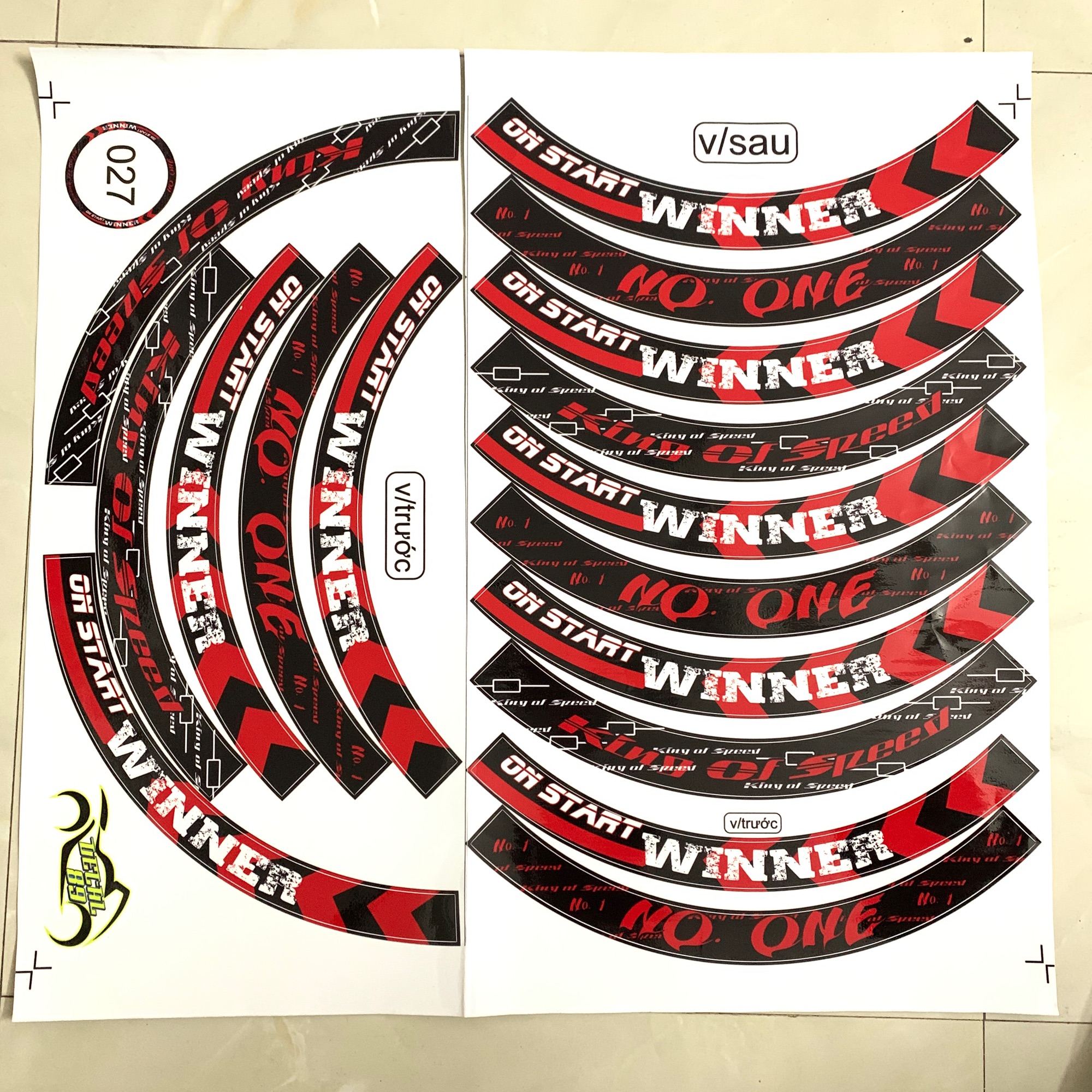 Tem Vành Full Bánh Đỏ Đen Winner Mã 027