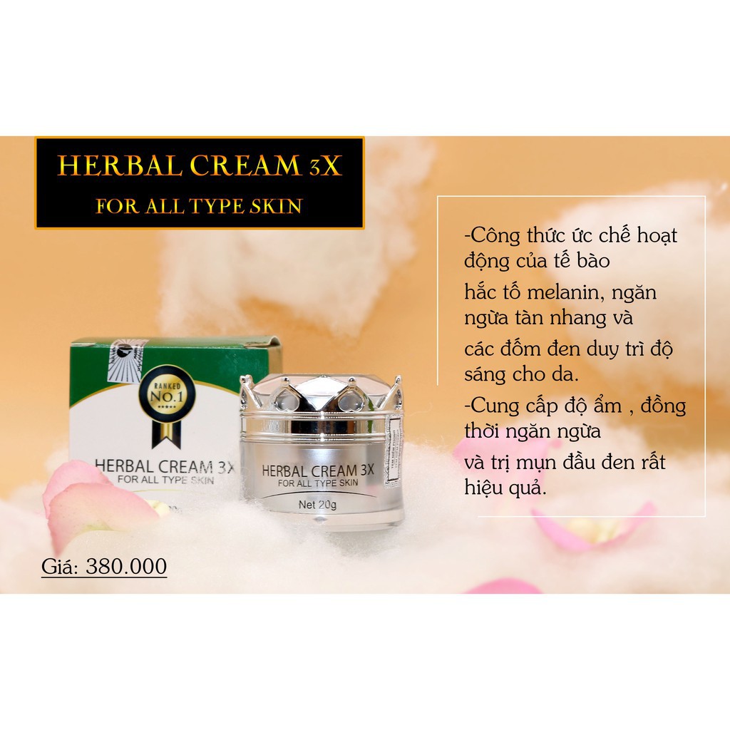 [TƯ VẤN MIỄN PHÍ] [FREESHIP] Kem dưỡng trắng da HERBAL CREAM 3X