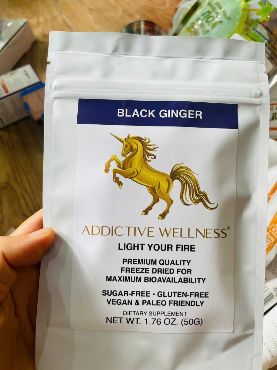 Addictive Wellness Thực phẩm bổ sung,hỗ trợ chuyển hóa năng lượng dành cho nam giới 50g,Black Ginger