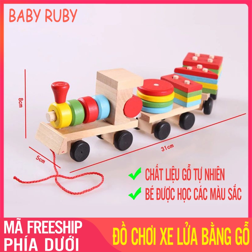 Đồ Chơi Xe Lửa Bằng Gỗ - Tàu Hỏa Thả Hình Khối An Toàn Cho Bé - Đoàn tàu hỏa gỗ thả hình khối, đồ chơi gỗ tàu hỏa thả hình khối, bộ đồ chơi xe lửa cho bé, bộ tàu xe lửa đồ chơi, bộ đồ chơi đường ray xe lửa
