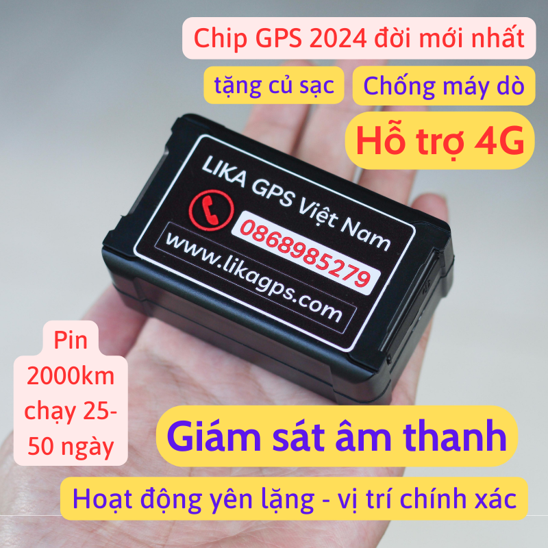 Thiết bị LIKA K9 pin 30 ngày thời gian chờ 1 năm độ chính xác cao - Bảo hành 12 tháng -Tặng SIM data Viettel - định vị xe máy ô tô