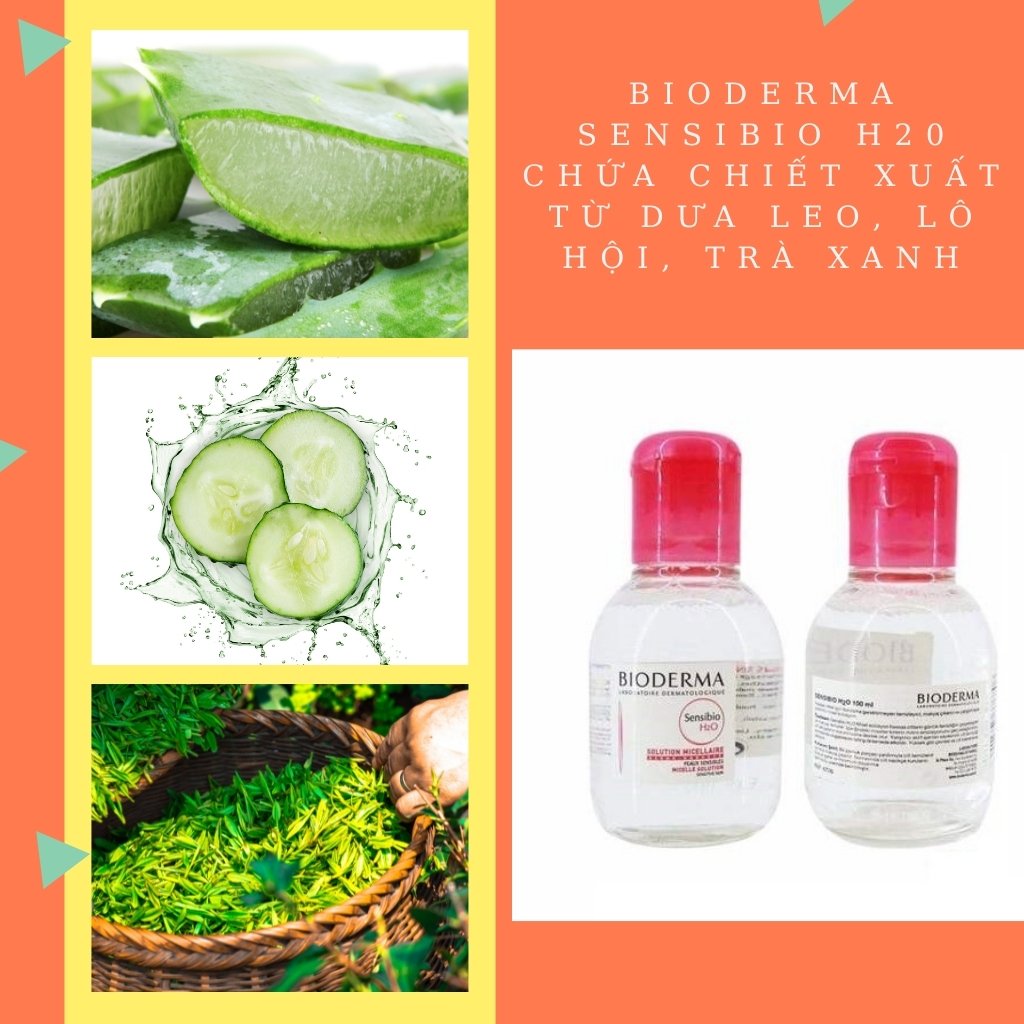 Dung dịch làm sạch và tẩy trang micellar cho da thường và da nhạy cảm Bioderma Sensibio H2O - 100ml